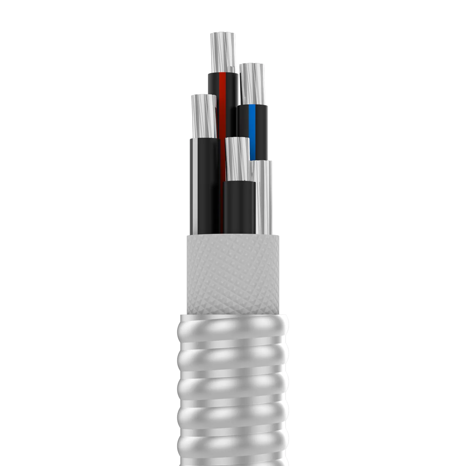 Type MC Three or Four Conductor w/Ground Aluminum Armor XHHW-2 600V